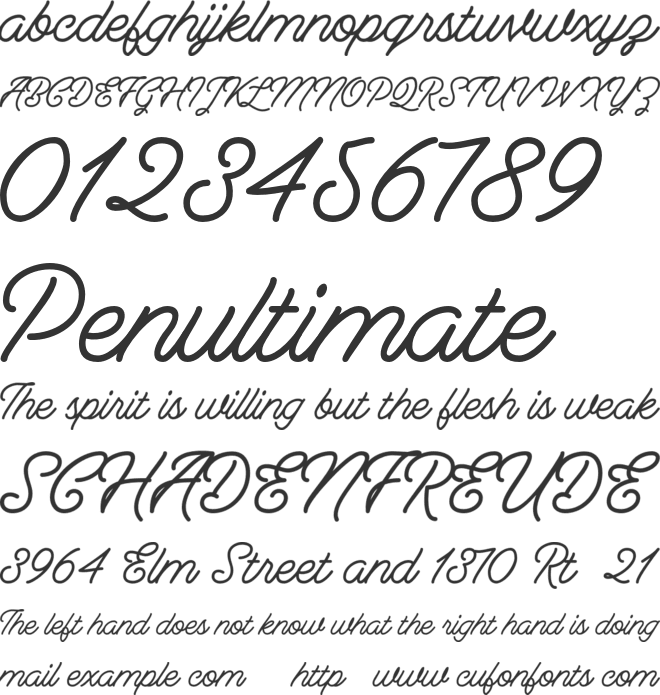 Berliana Monoline Free font preview