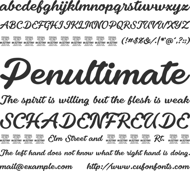 Fondy Script PERSONAL USE ONLY font preview