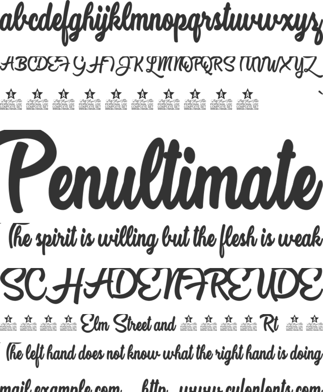 Sweet Movements Personal Use font preview