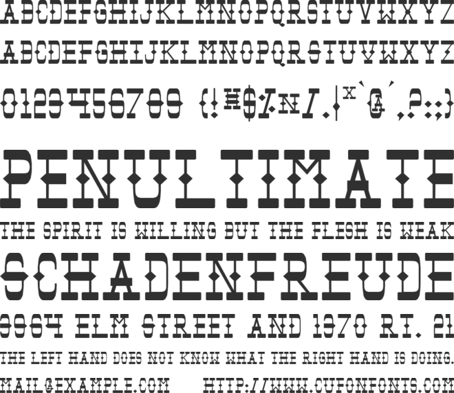 Tombstone font preview