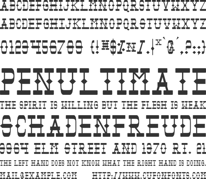 Tombstone font preview