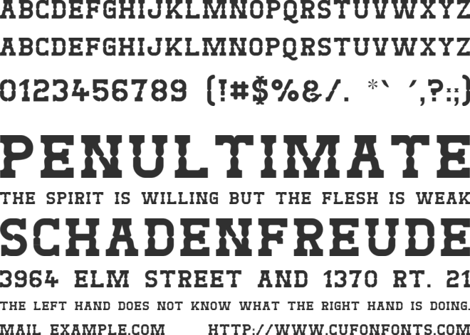 West Test font preview