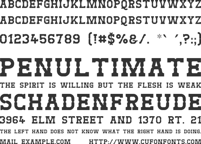 West Test font preview