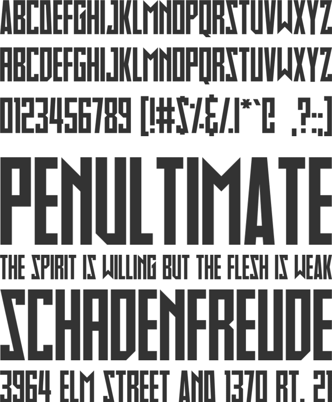 Slimbots font preview