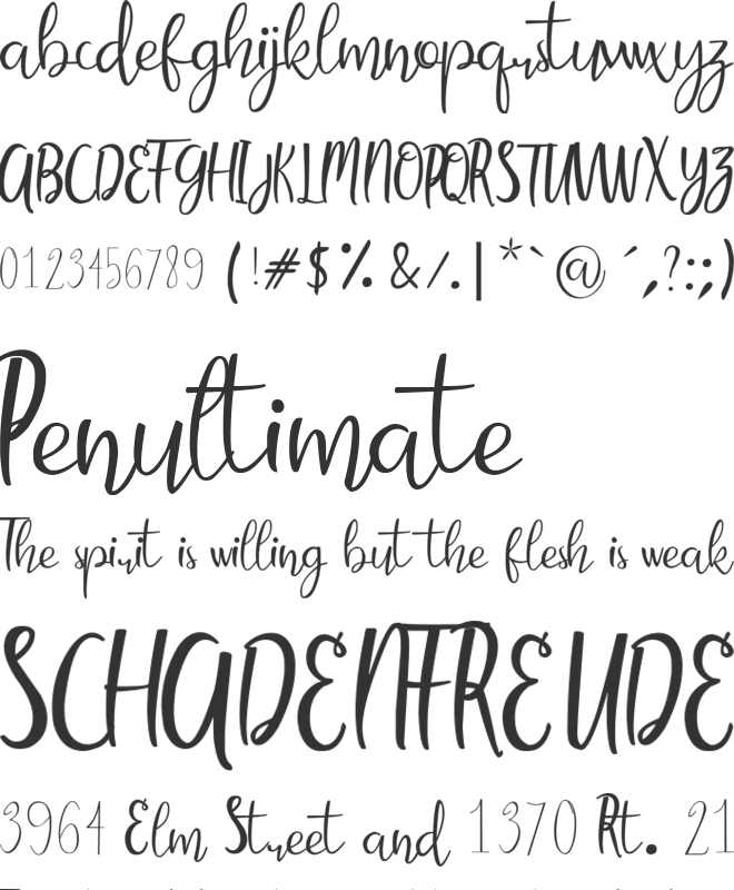 Camellia font preview