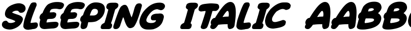Sleeping Italic font