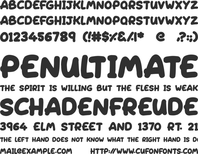 Sleeping font preview