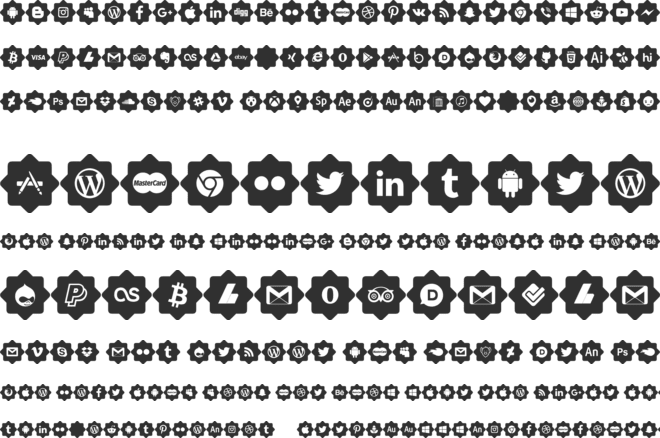 font 120 icons 2018 font preview