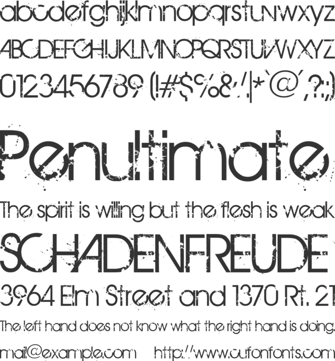 Birth of a Hero font preview