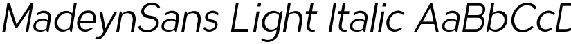 MadeynSans Light Italic font