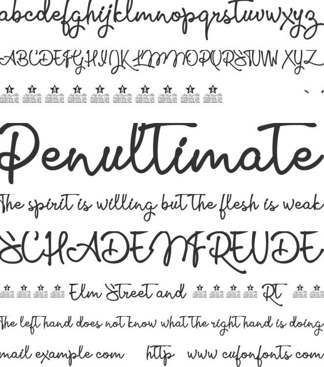 Glamour Girls Personal Use font preview