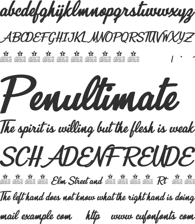Quick Kiss Personal Use font preview