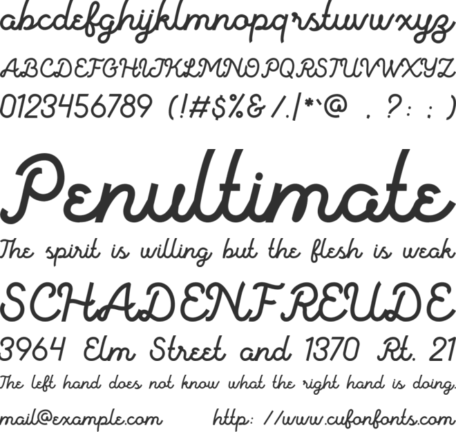 Vanillate font preview