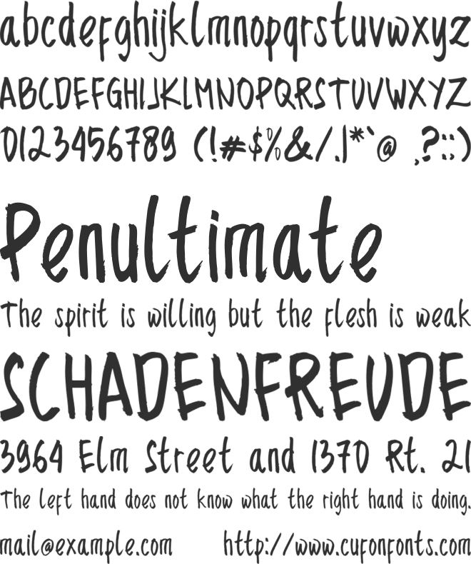 Sencillo Handdrawn font preview