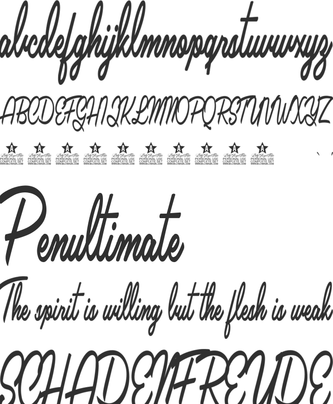 Lavelle Personal Use font preview