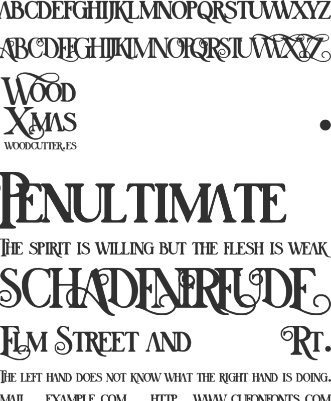 Wood Xmas font preview