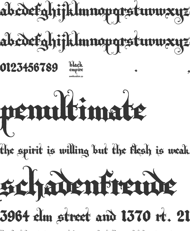 Black Empire font preview