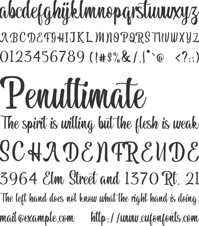 Pariangan font preview