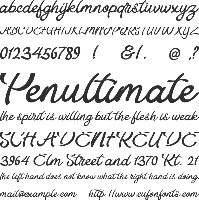 Astania Script font preview