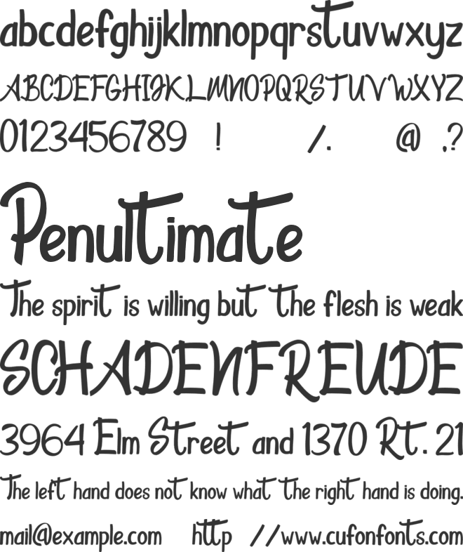 Wonoland Park font preview