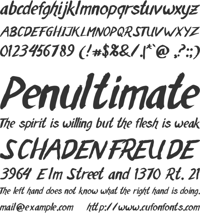 MALAKA BRUSH font preview