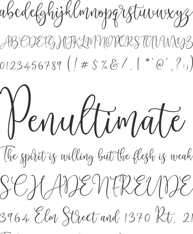 Cattieshine font preview