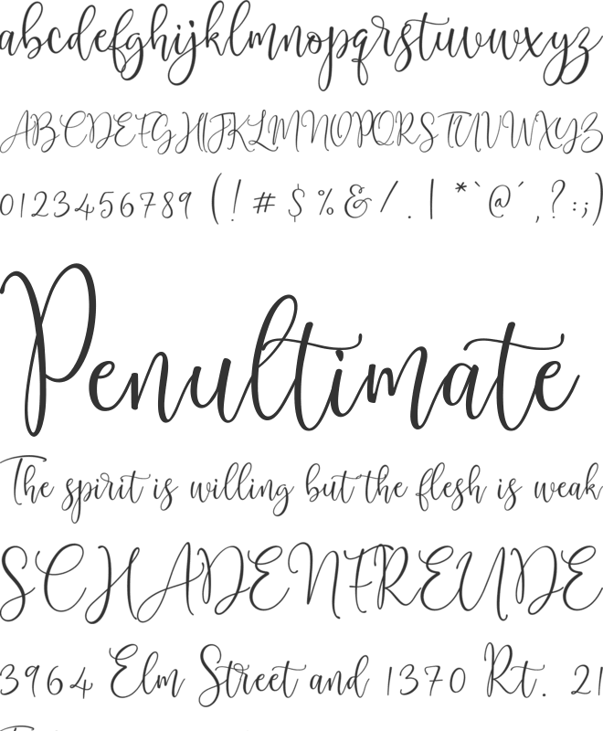 Cattieshine font preview