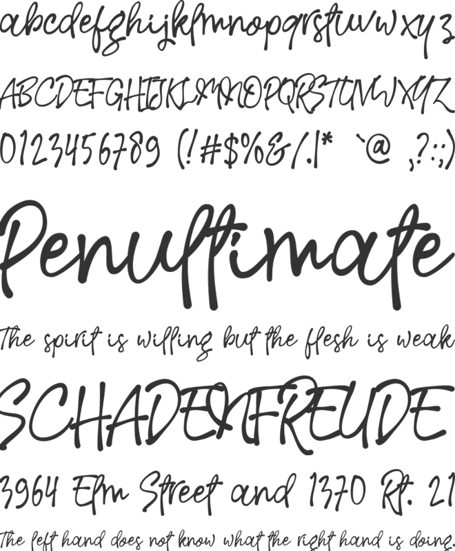 Rose Colored font preview