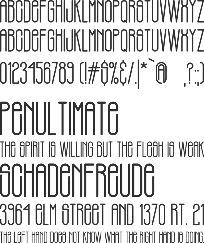 PHILBROOK font preview