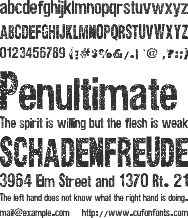 Texture Road font preview