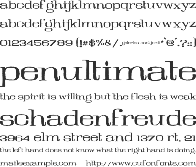 Galeries font preview
