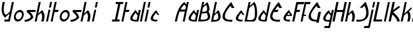 Yoshitoshi Italic font