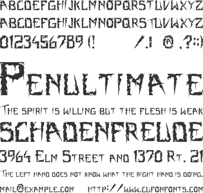 Terror Pro font preview