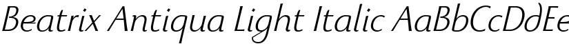Beatrix Antiqua Light Italic font
