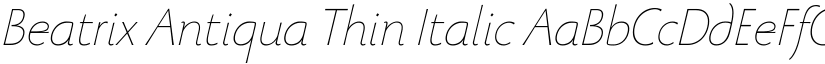 Beatrix Antiqua Thin Italic font