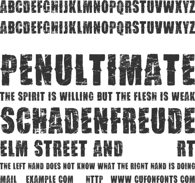 VTKS Desgaste font preview