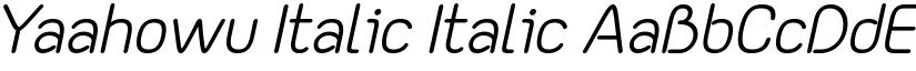Yaahowu Italic Italic font