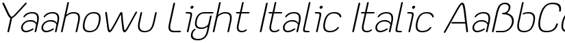 Yaahowu Light Italic Italic font