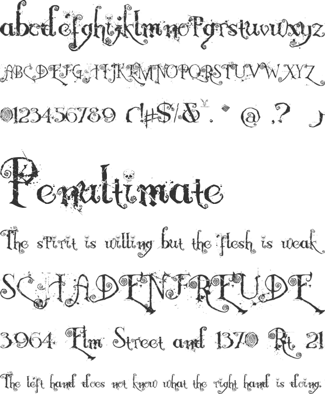 Nemo Nightmares font preview