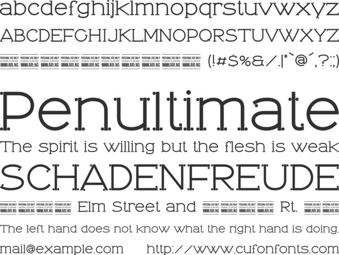 Tomino PERSONAL USE ONLY font preview