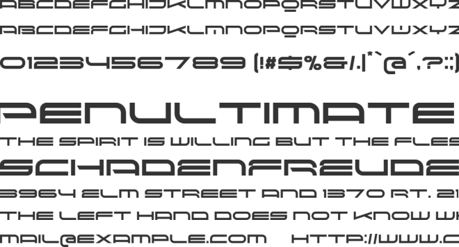 Red Seven font preview