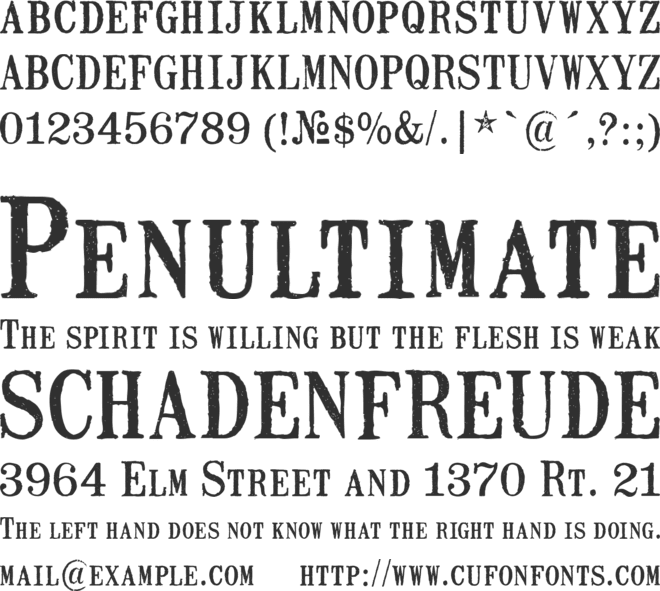 Mailart Rubberstamp font preview