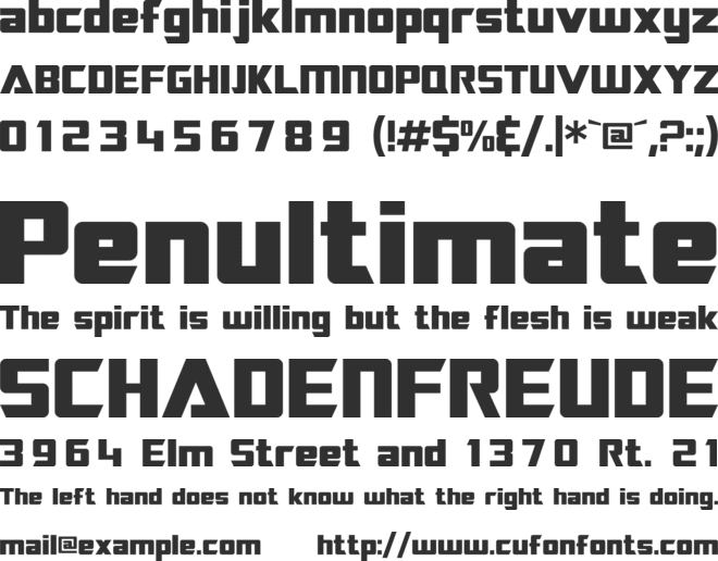 SF TransRobotics font preview