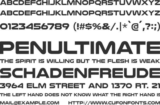 Nulshock font preview