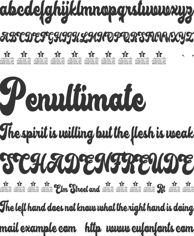 Lost Sunset Personal Use font preview