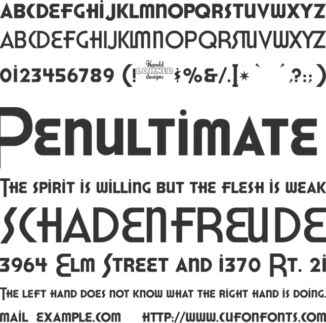 Honest John's font preview