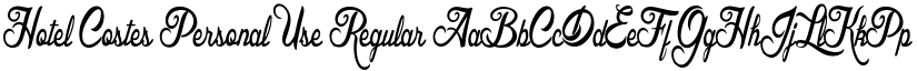 Hotel Costes Personal Use Regular font