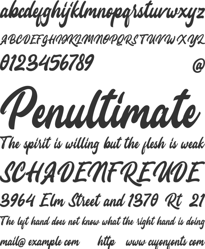 Yocellina font preview