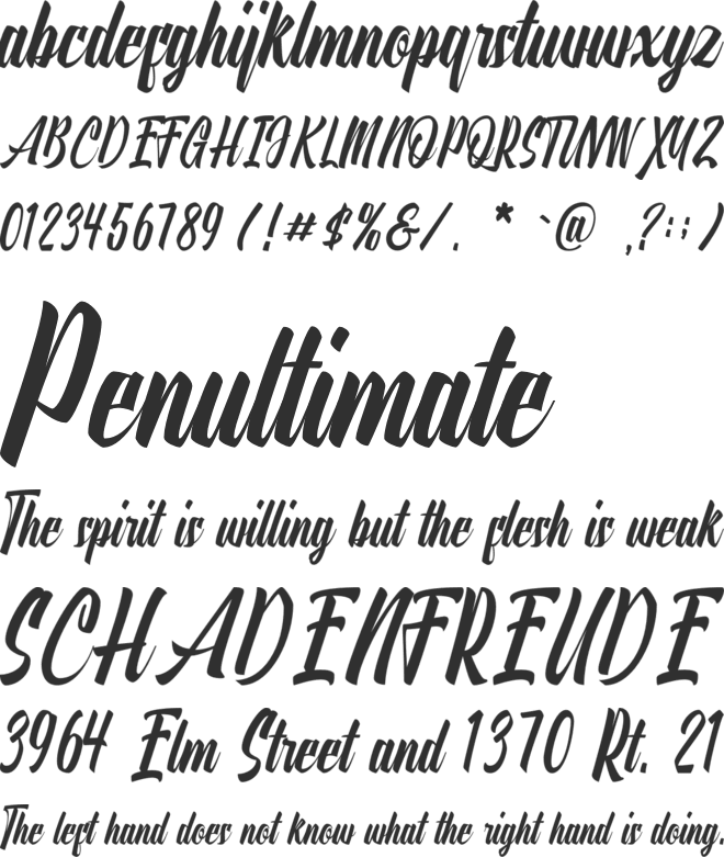 Onthel font preview
