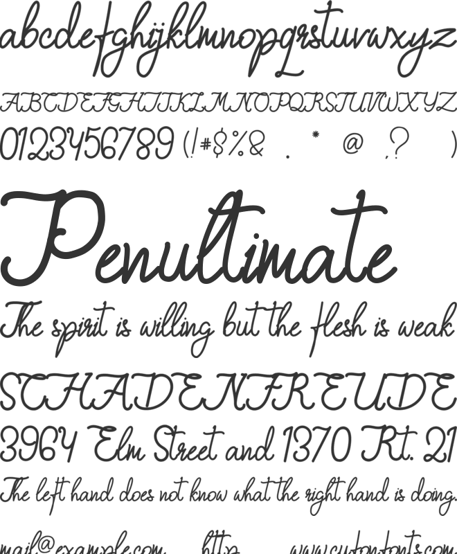 Qiara Tosfa font preview